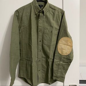 J. Crew Slim Heavyweight Green Chamois Shirt - XS